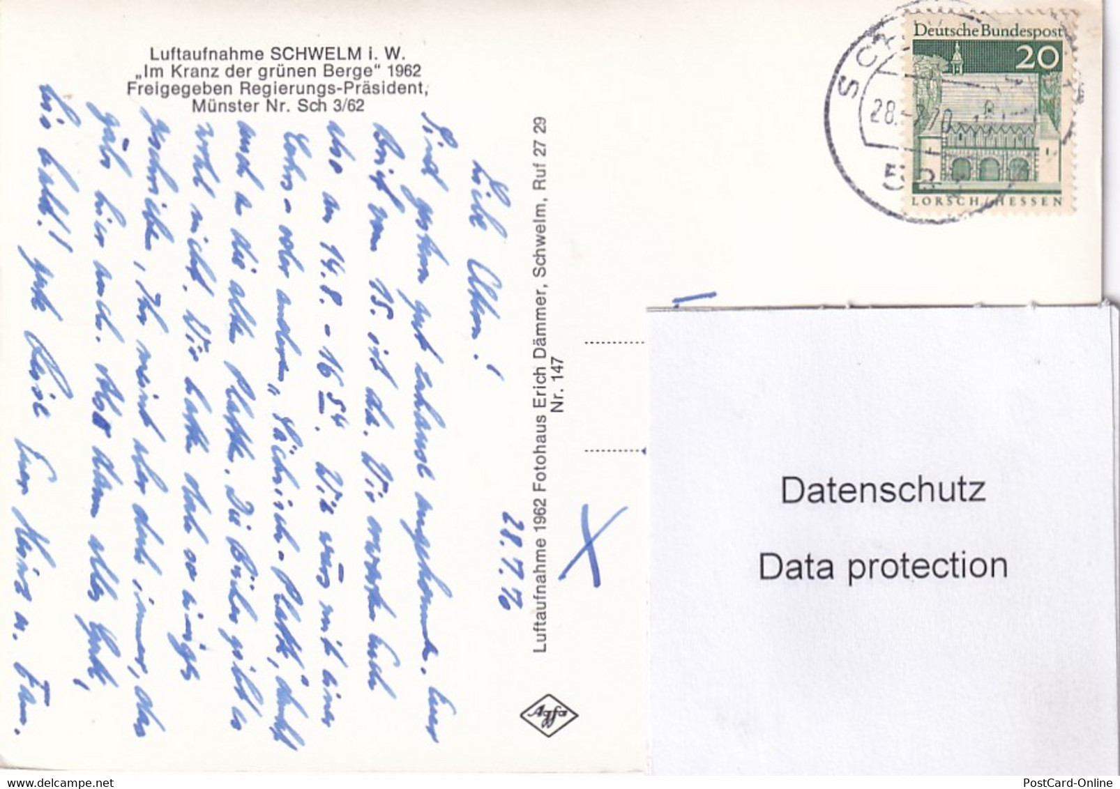 2899 - Deutschland - Schwelm I. W. , Luftaufnahme , Im Kranz Der Grünen Berge - Gelaufen 1970 - Schwelm