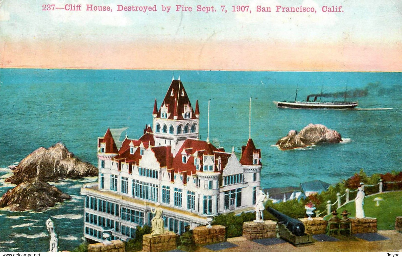 San Francisco - Cliff House - Destroyed By Fire 7 September 1907 - California Usa états Unis - San Francisco