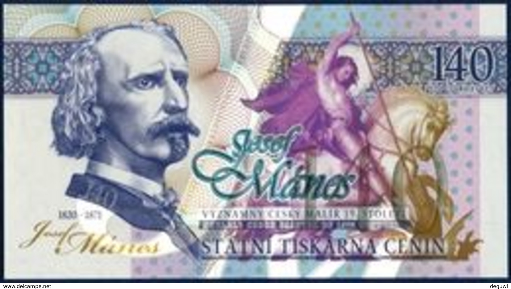 Testnote STATNI TISKARNA CENIN 140, STC, UNC, 185 X 100 Mm, Holo, INTAGLIO, Statni Tiscarna Cenin, Test Note - Repubblica Ceca