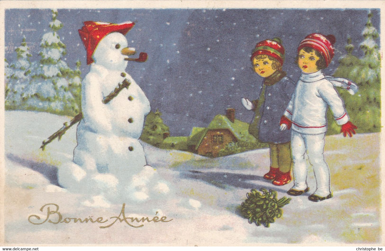 Bonne Année, Gelukkig Nieuwjaar, Happy New Year, Snowman, Sneeuwman (pk75740) - New Year