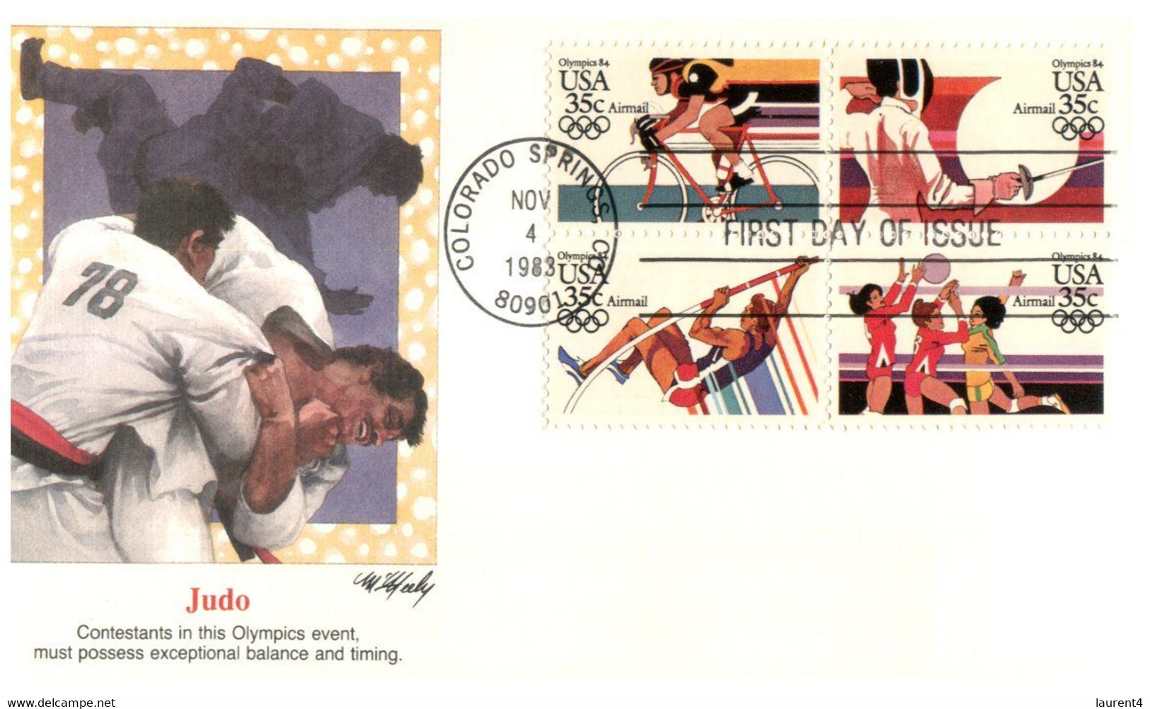 (BB 2) USA - Fleetwood FDC - Olympic Games Judo - Non Classificati