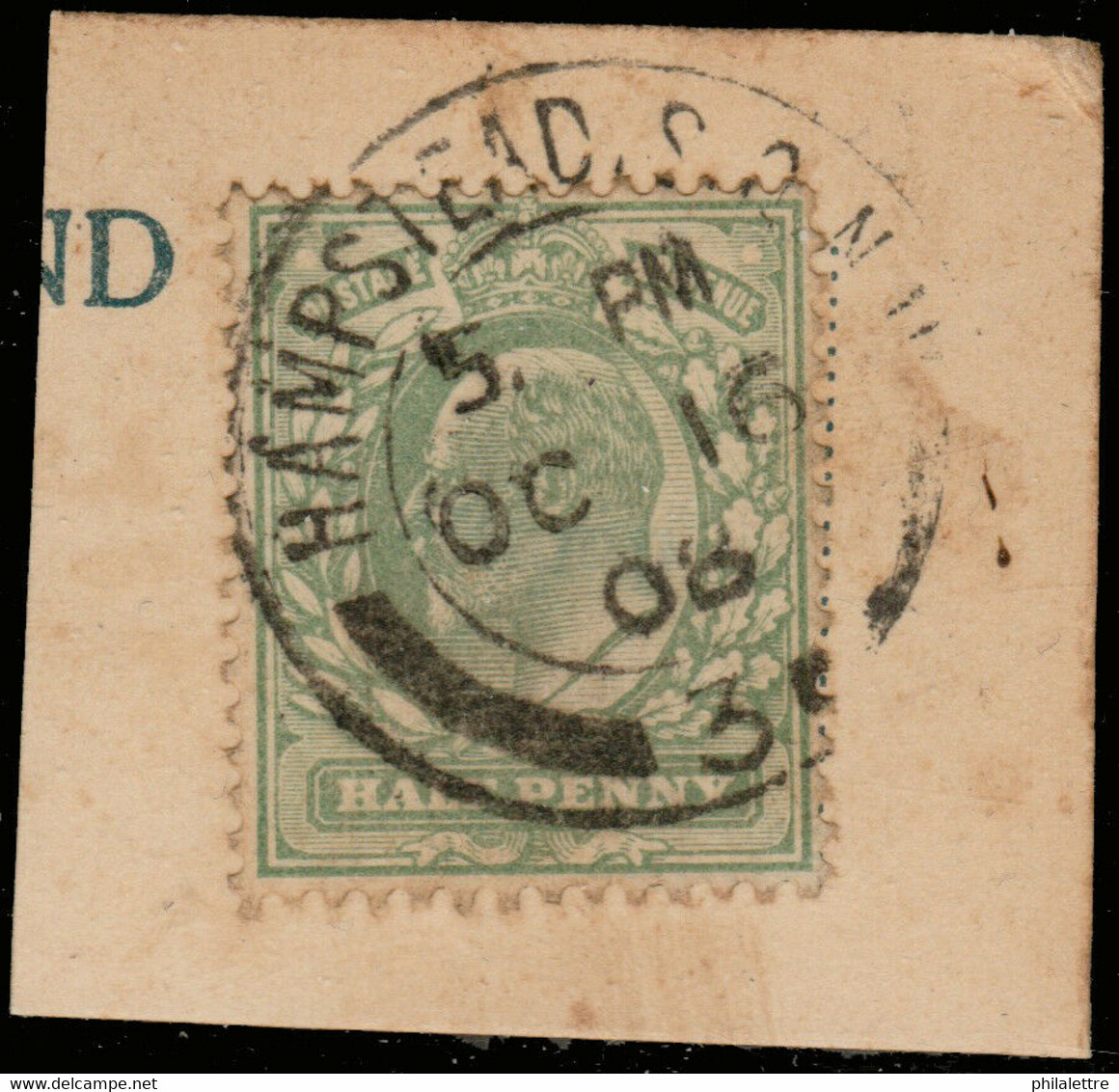 GB - 1908 KEVII SG 218 Used "HAMPSTEAD.S.O.N.W / 3" Double Circle Date Stamp - Oblitérés