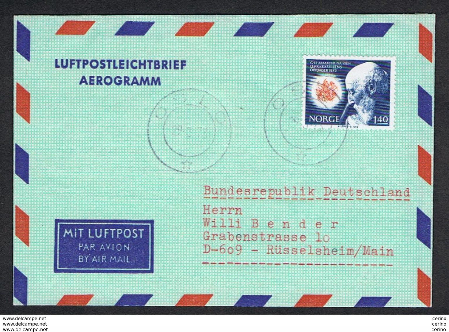 NORWAY: 1973 TWO  AIR MAIL COUVERTS: 100 Ore  + 140 Ore (614 + 615) - BOTH TO GERMANY - Covers & Documents