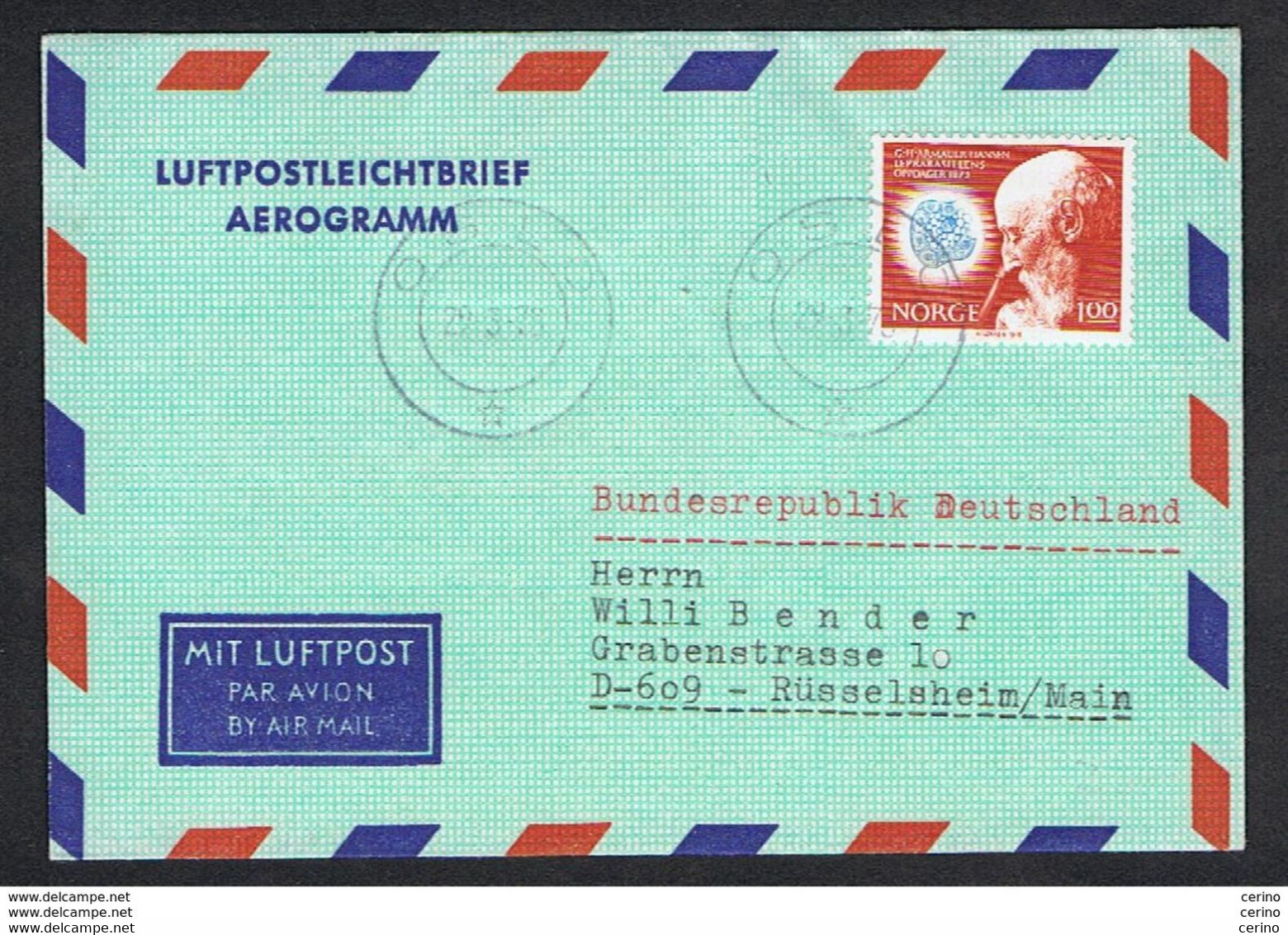 NORWAY: 1973 TWO  AIR MAIL COUVERTS: 100 Ore  + 140 Ore (614 + 615) - BOTH TO GERMANY - Covers & Documents