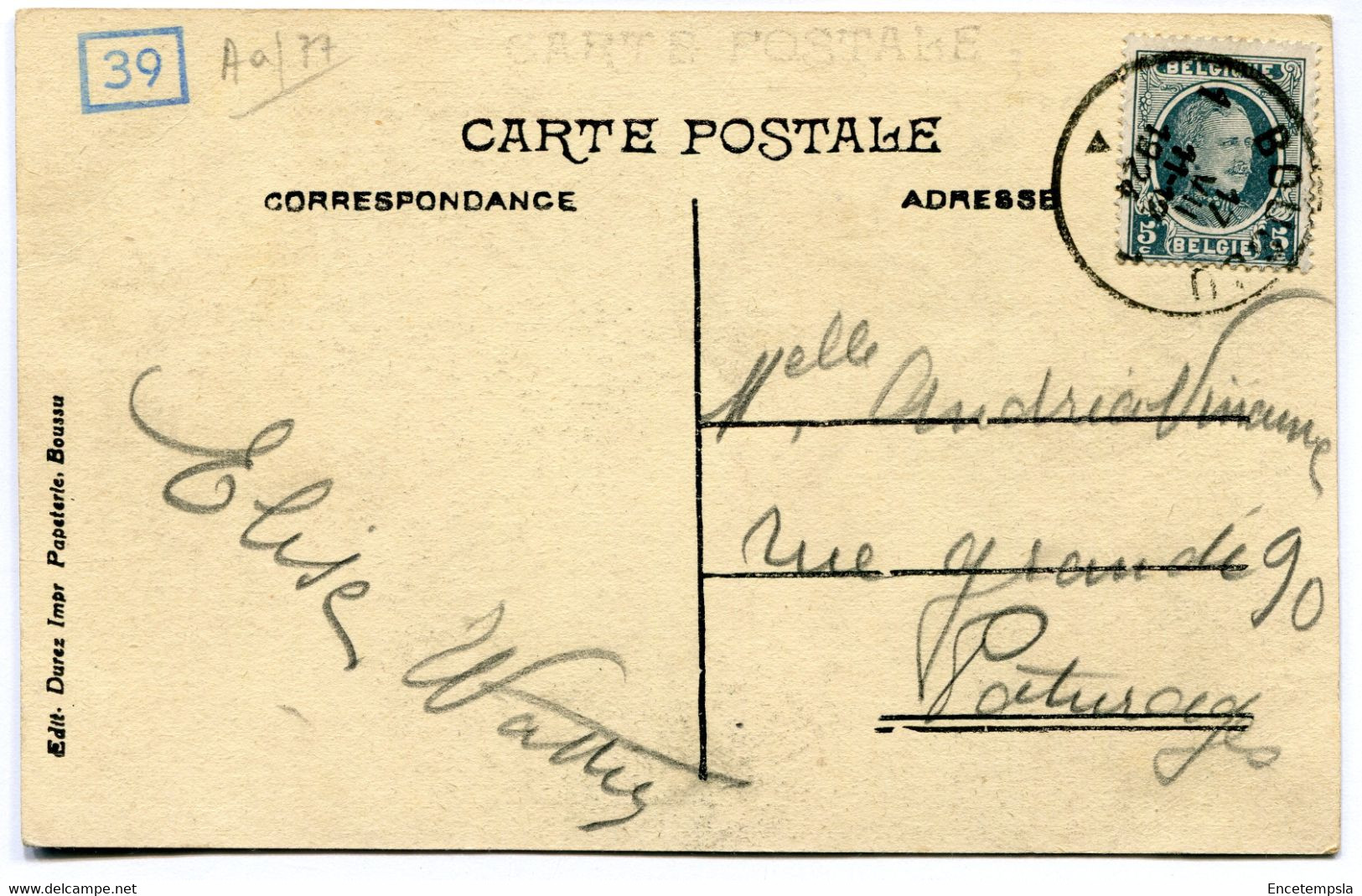 CPA - Carte Postale - Belgique - Boussu - Monument Commémoratif De La Grande Guerre - 1924  (DG15419) - Boussu