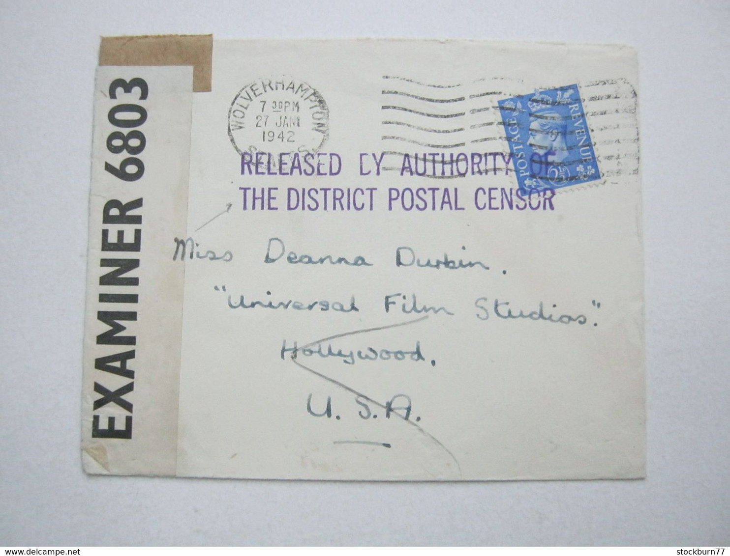 1942 , Brief Mit Zensur In Die USA - Briefe U. Dokumente
