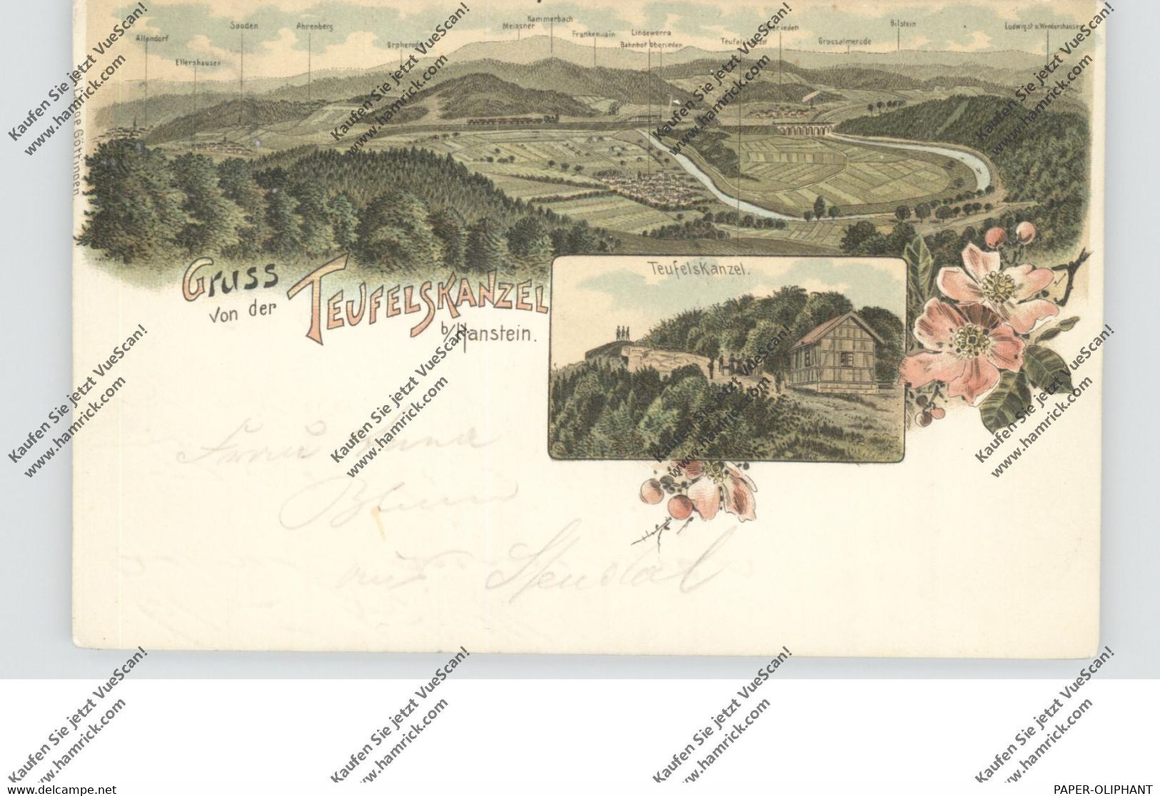 0-5631 HANSTEIN / Eichsfeld, Lithographie 1899, Teufelskanzel Bei Hanstein - Heiligenstadt