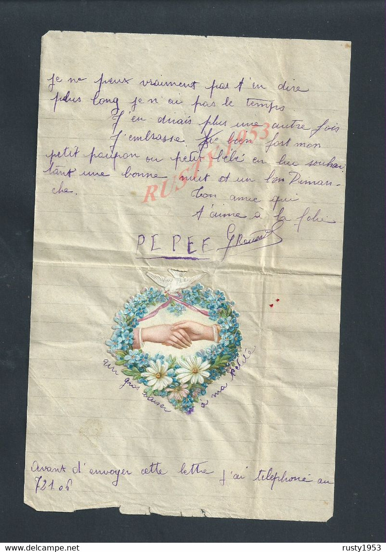 ANCIENNE LETTRE SUR DIVERS RECITS ET DECOUPIS FLEURS ECT PARLE DE ARMENTIERE DE PARIS & LISIEUX LIRE : - Bloemen