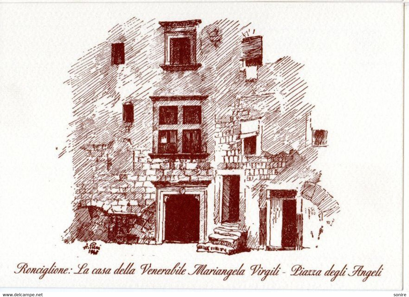 RONCIGLIONE - LA CASA DI MARANGELA VIRGILI - DISEGNO A CHINA DEL MAESTRO A.PIERI - VITERBO - NVG FG - C224 - Viterbo