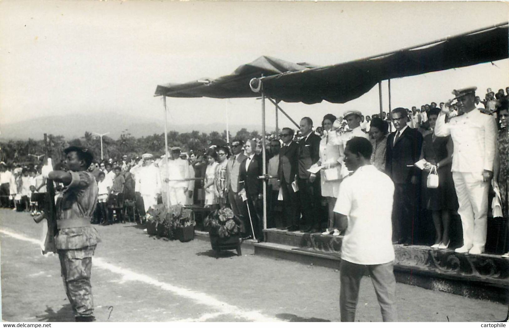 Sao Tome E Principe - Lot De 3 Cartes Photo - Cérémonie Militaire 1969 ? Guerre D'indépendance - Sao Tome Et Principe