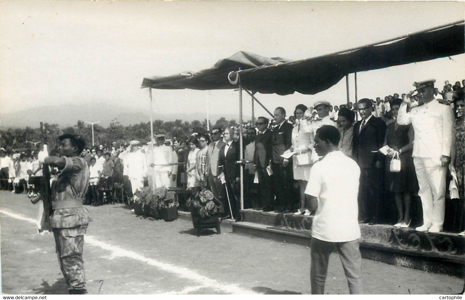 Sao Tome E Principe - Lot De 3 Cartes Photo - Cérémonie Militaire 1969 ? Guerre D'indépendance - São Tomé Und Príncipe