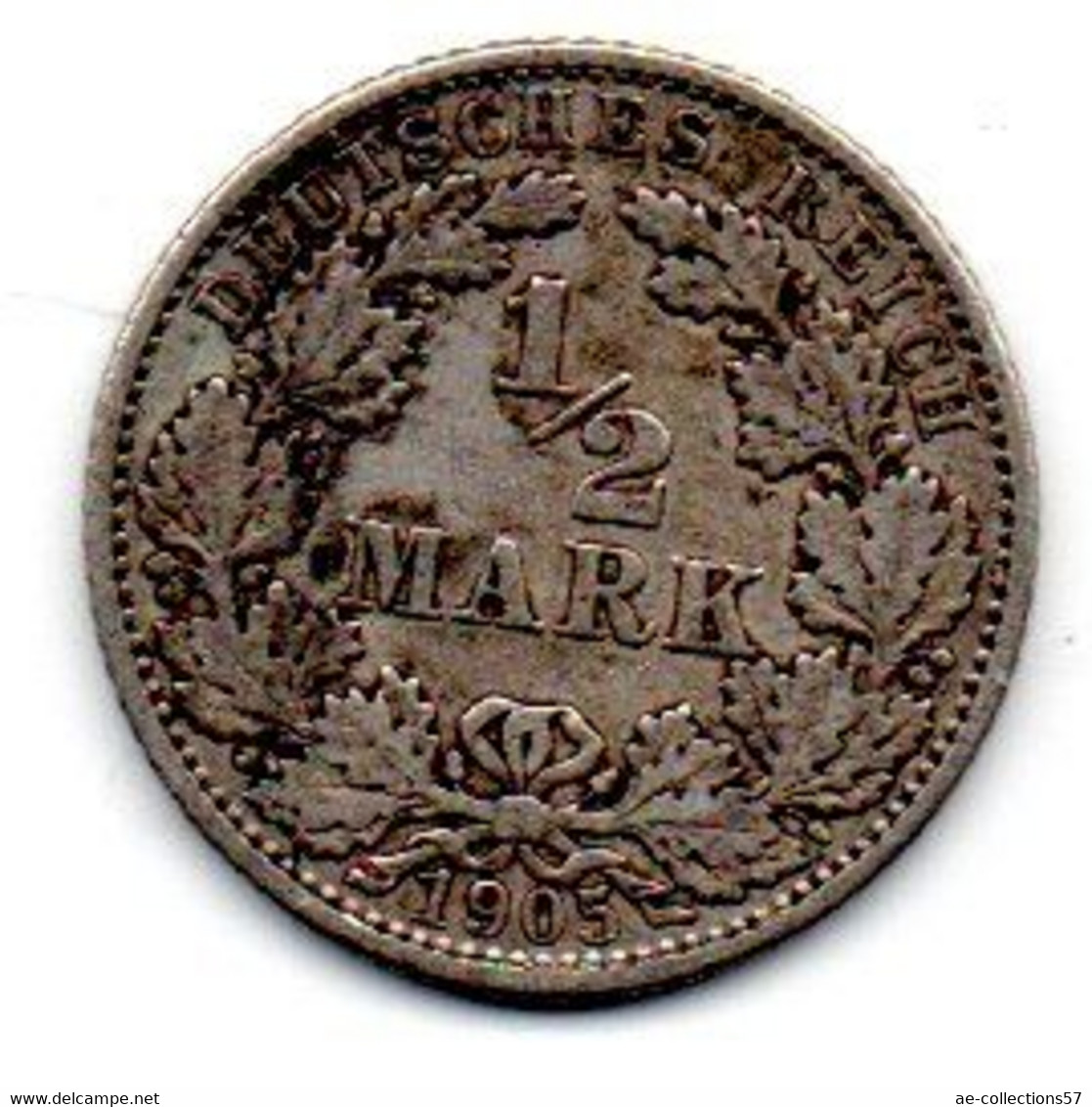 Allemagne -  1/2 Mark 1905 G - TTB+ - 1/2 Mark