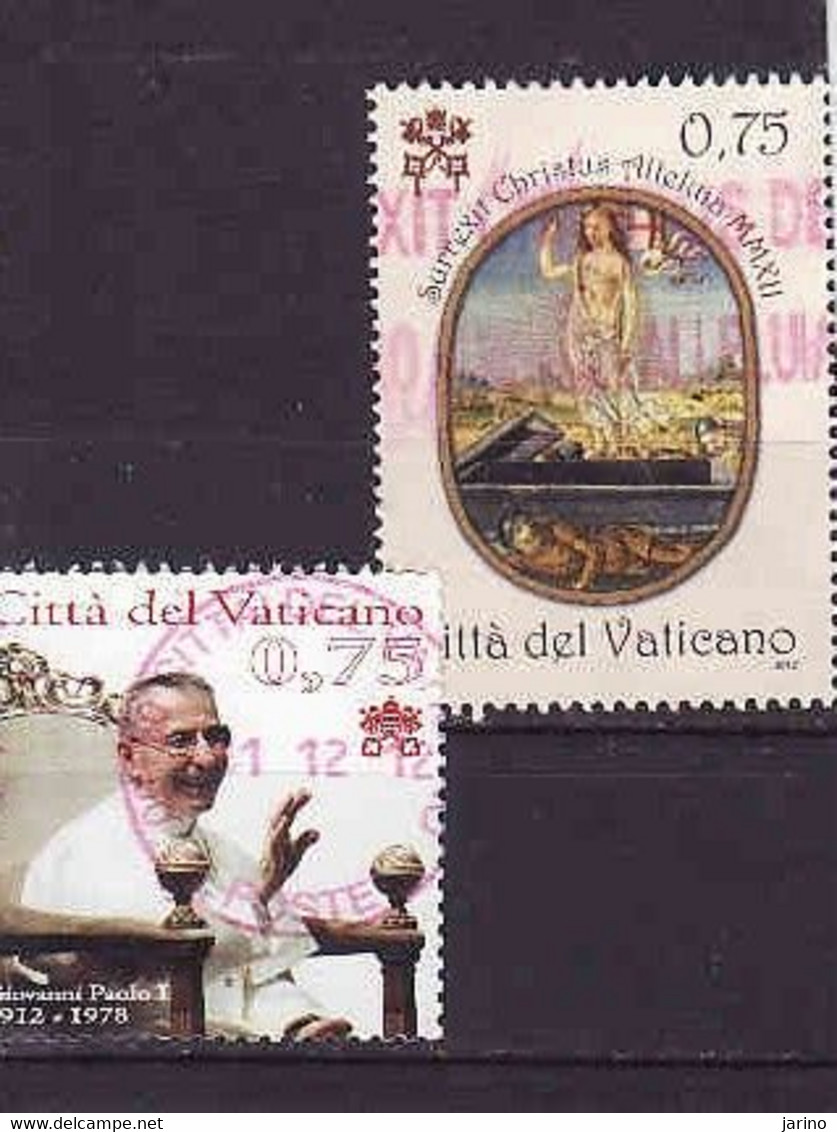 Vatican 2012, M 1744, 1731, Pope, Used - Oblitérés