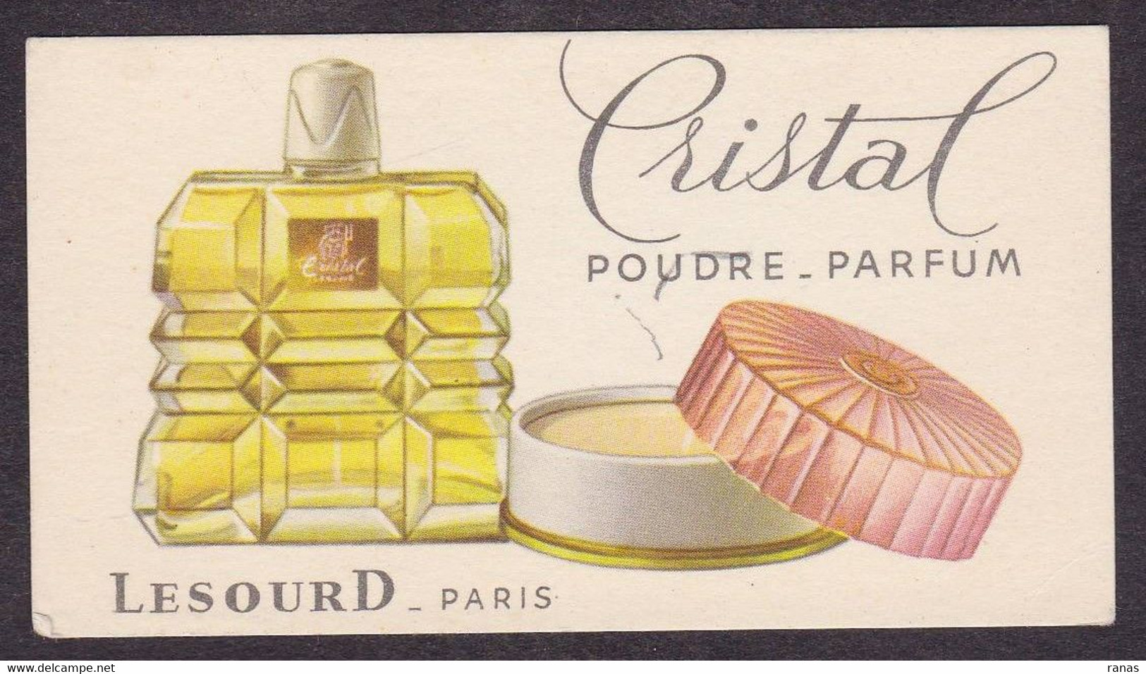 Publicité Carte Parfumée Parfum Beauté Cristal Lesourd Paris - Profumeria Antica (fino Al 1960)