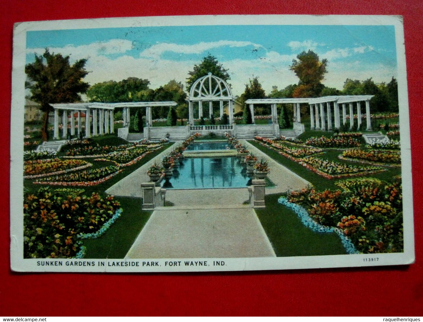 CPA UNITED STATES OF AMERICA - SUNKEN GARDENS IN LAKESIDE PARK - FORT WAYNE, IND. - ENV. PARA PORTUGAL - MÊDA (IT#3254) - Fort Wayne