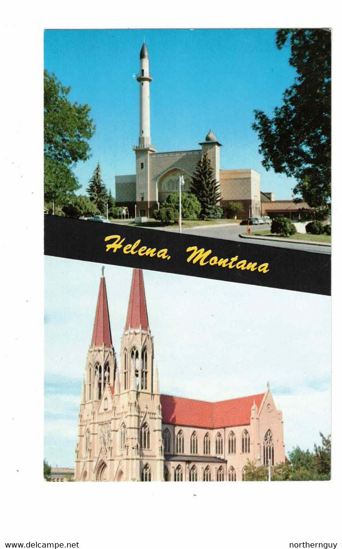 HELENA, Montana, USA, Split-View Described On Back, Old Chrome Postcard - Helena