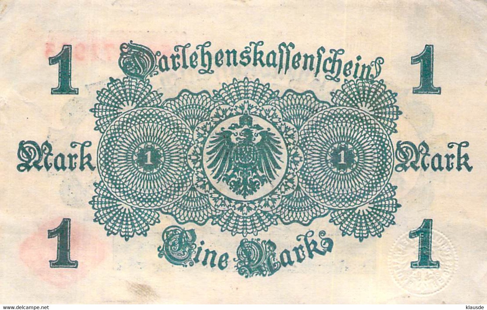 1 Mark 1914 Deutsche Reichsbanknote VG/G (IV)  Darlehenskassenschein - 1 Mark