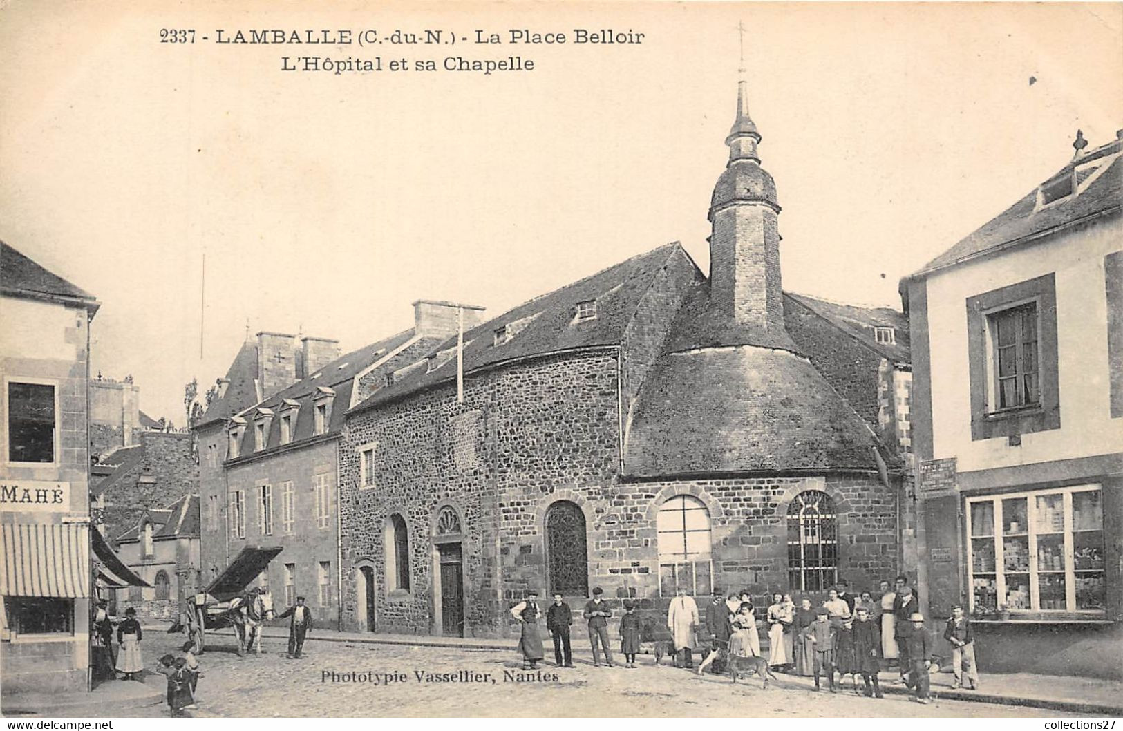 22-LAMBALLE-LA PLACE BELLOIR L'HÔPITAL ET SA CHAPELLE - Lamballe