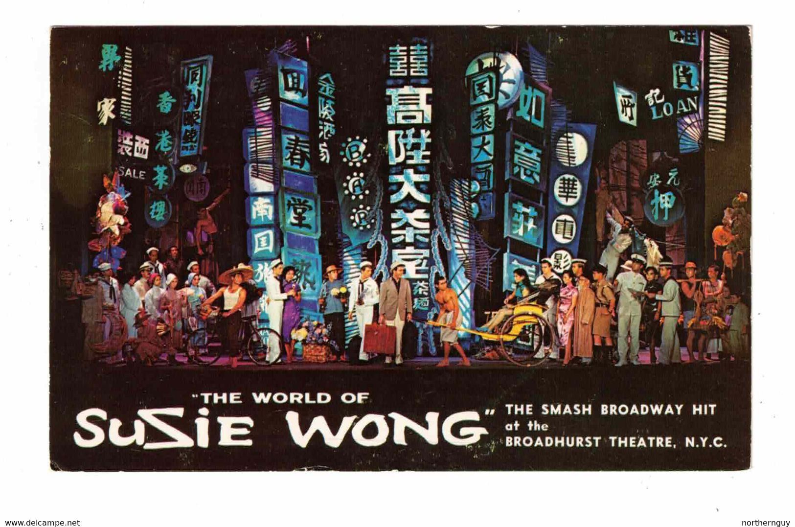 NEW YORK CITY, New York, USA, Broadway, Smash Hit "The World Of Suzie Wong", Advertising, 1959 Chrome Postcard - Broadway