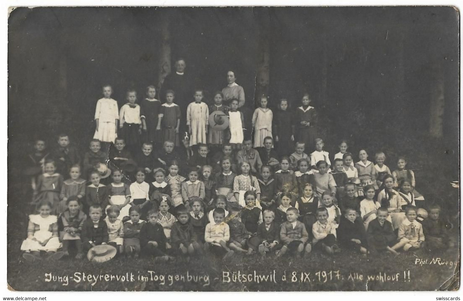 BÜTSCHWIL: Jung-Steyrervolk Im Toggenburg, Echt-Foto-AK 1917 - Bütschwil-Ganterschwil