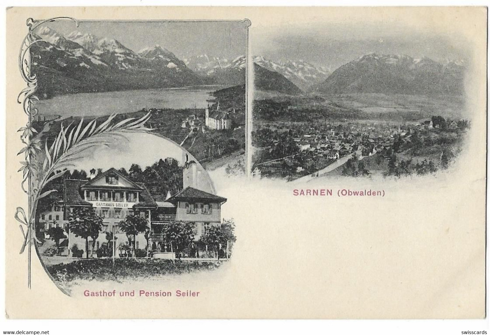 SARNEN:3-Bild-AK Mit Gasthaus Seiler ~1910 - Sarnen