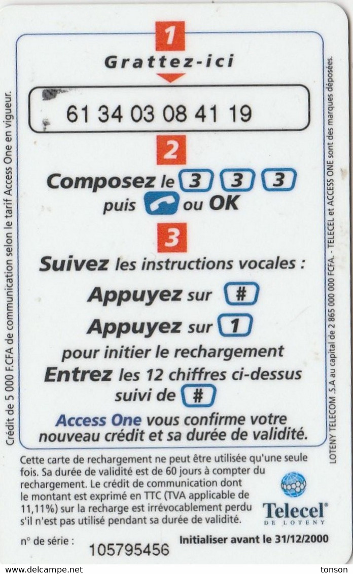 Ivory Coast, CI-TEL-REF-0001B, Access One - Blue, 2 Scans.    CN With Normal Zero, Expiry After 60 Days - Côte D'Ivoire