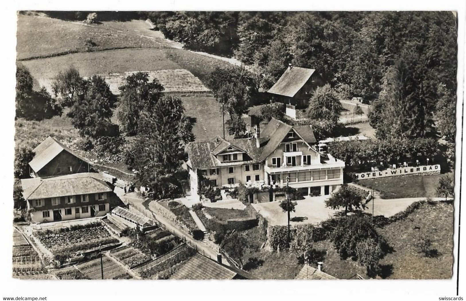 SARNEN: Hotel Wilerbad Mit Gärtnerei, Flieger-AK ~1945 - Sarnen