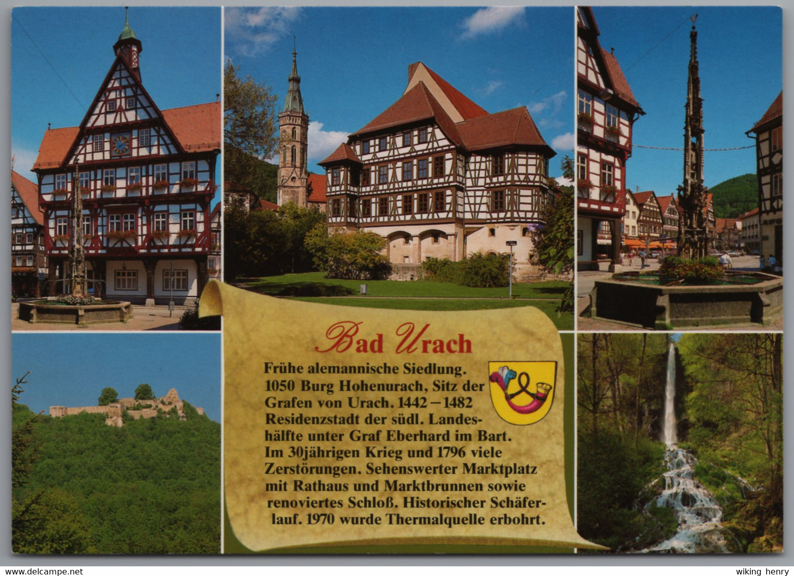 Bad Urach - Mehrbildkarte 1   Mit Chronik - Bad Urach