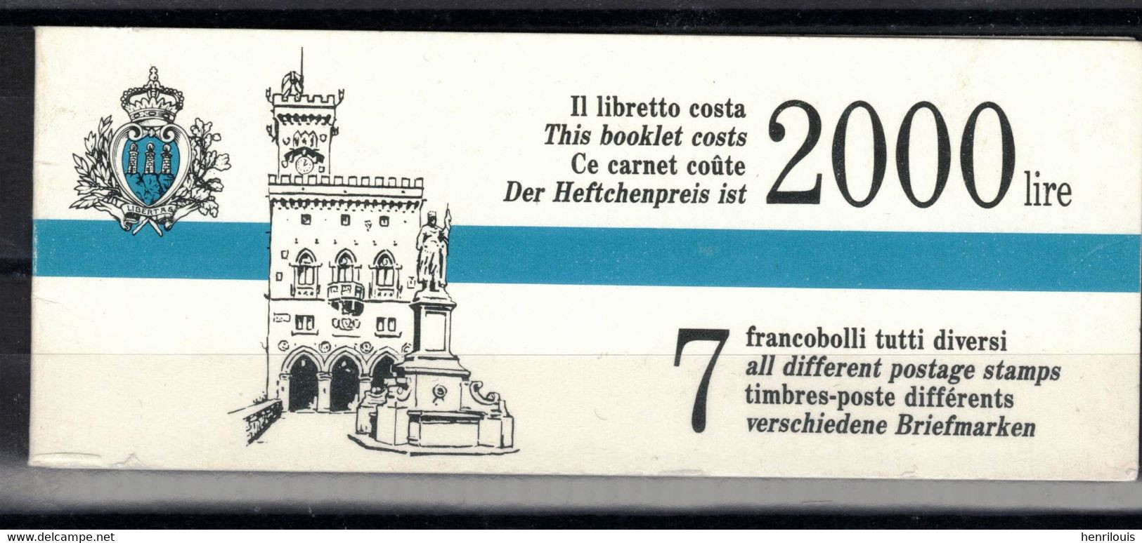 SAINT MARIN   Timbres Neufs ** De 1992 ( Ref 1971 B ) Carnet De 7 Timbres - Autres & Non Classés