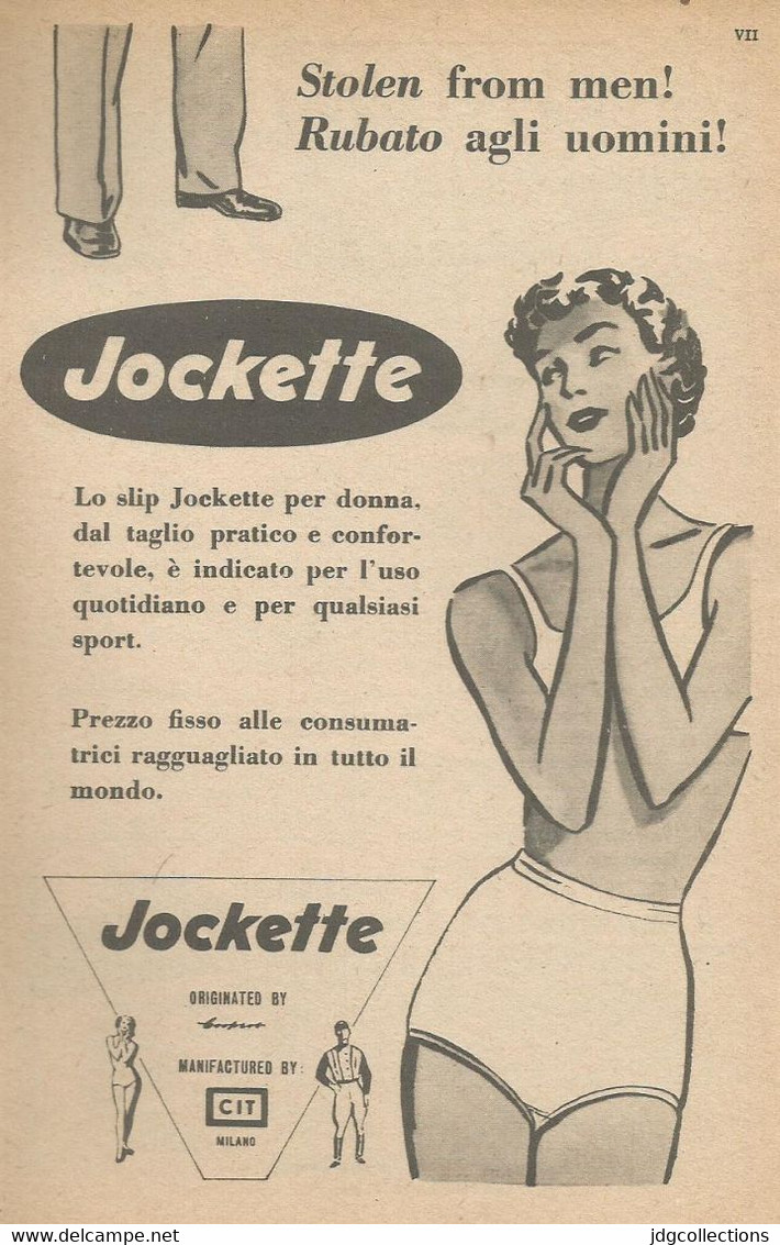 # MAGLIERIA CIT JOCKETTE 1950s Advert Pubblicità Publicitè Reklame Underclothes Lingerie Ropa Intima Unterkleidung - 1940-1970 ...