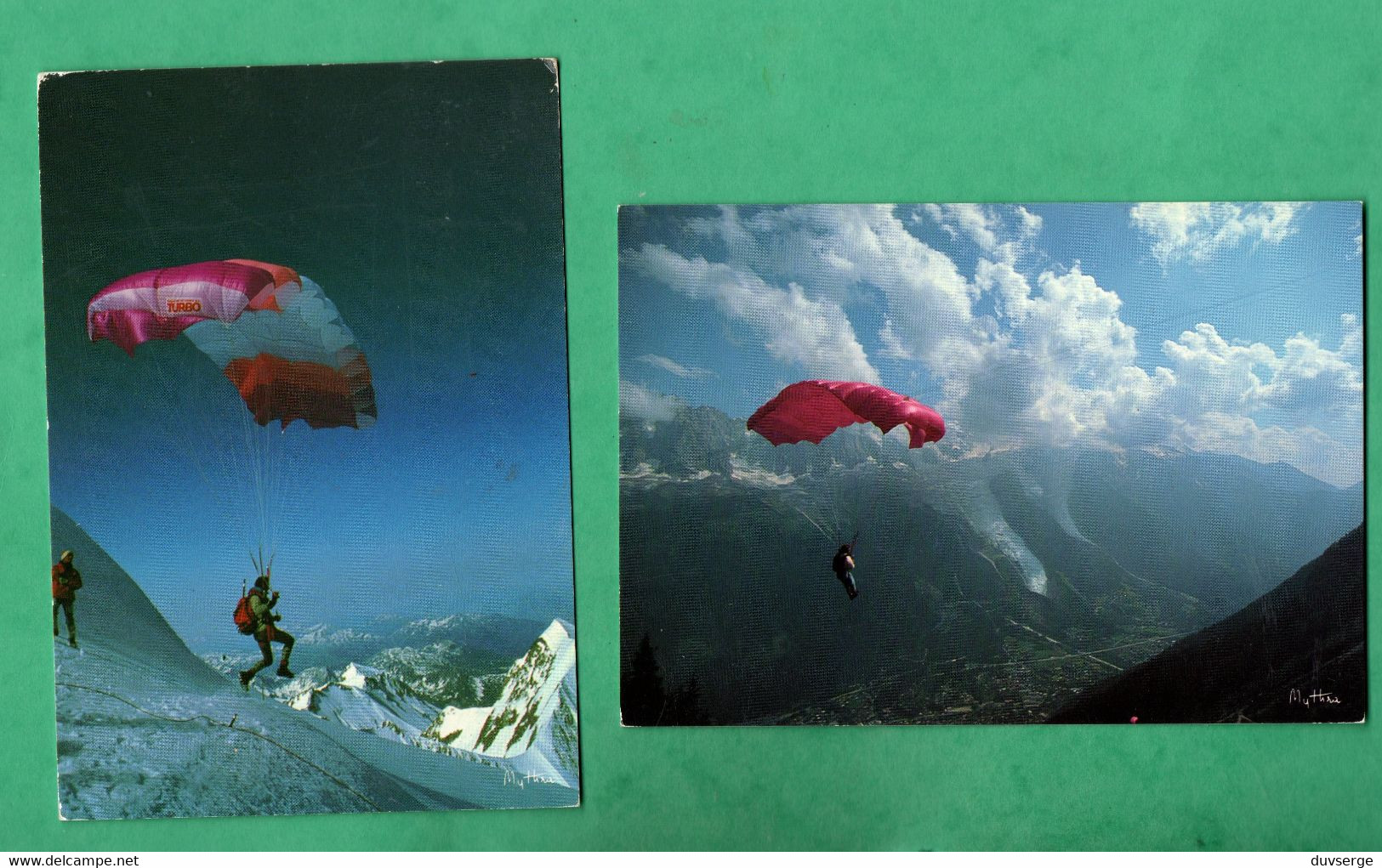 Parachutisme Parapente Paraglider Lot De 4 Cartes Postales 4 Postcards ( 4 Scans ) - Parachutting