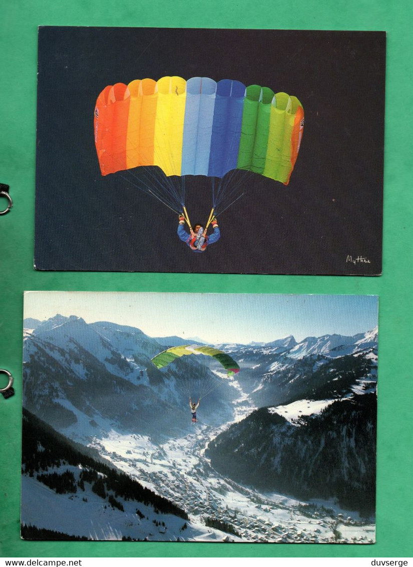 Parachutisme Parapente Paraglider Lot De 4 Cartes Postales 4 Postcards ( 4 Scans ) - Parachutting