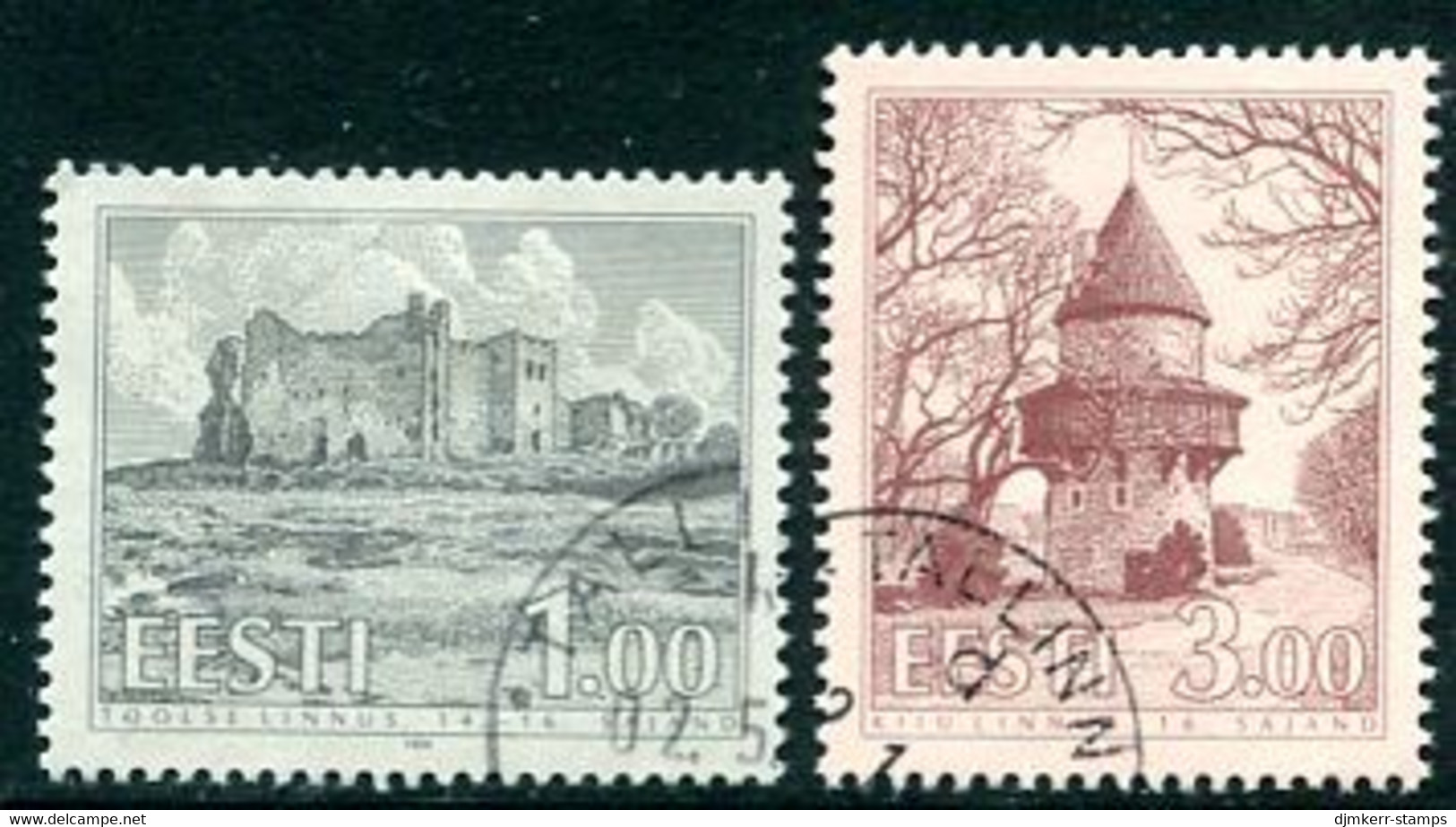 ESTONIA 1994 Castles 1.00, 3.00 Kr. Used.  Michel 223-24 - Estonia