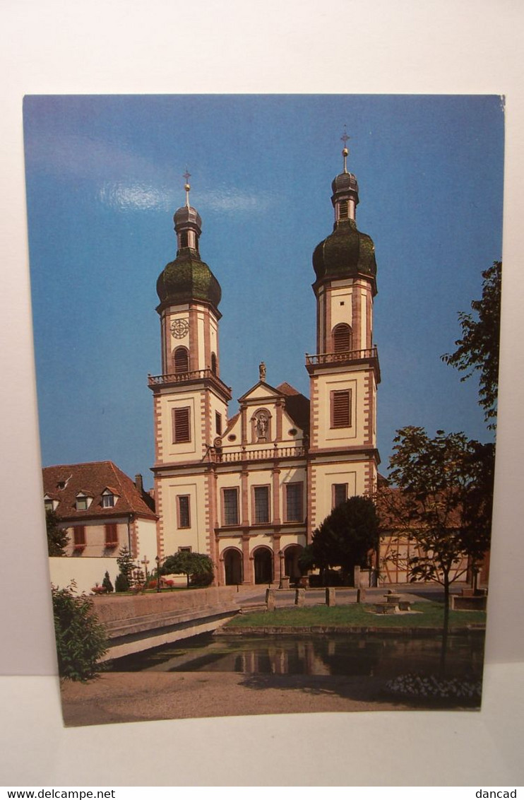 EBERSMUNSTER   - L'Eglise  Abbatiale  - La Façade     -  ( Pas De Reflet Sur L'original ) - Ebersmunster