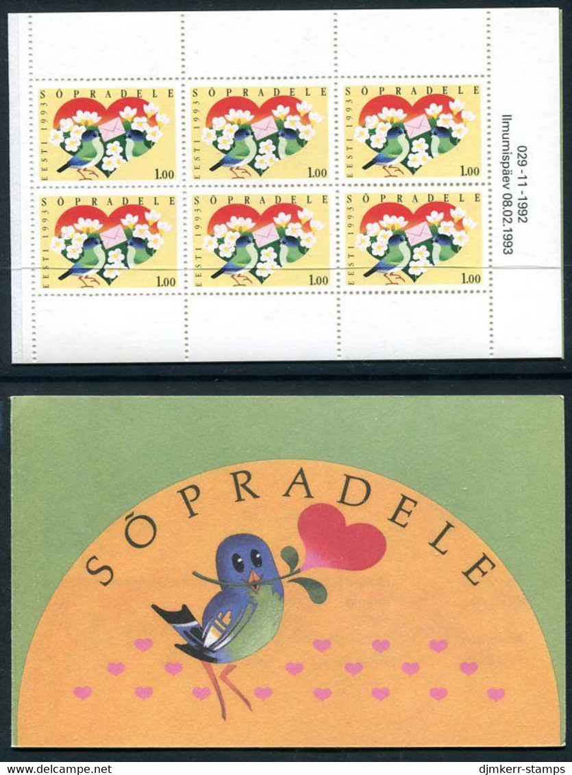 ESTONIA 1993 Greetings Stamp Booklet  MNH / **.  Michel 199 MH - Estonie