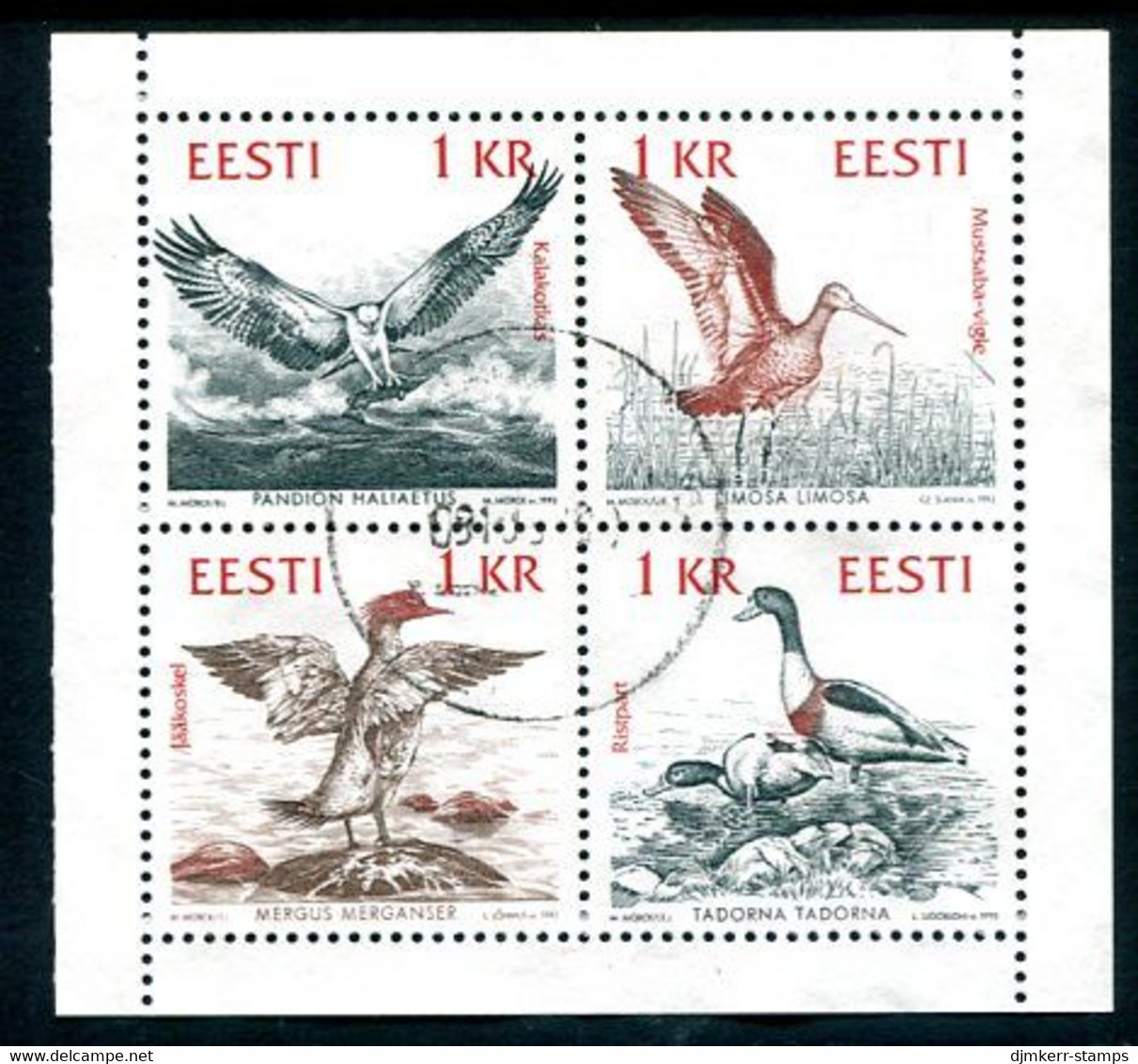 ESTONIA 1992 Birds Of The Baltic Used.  Michel 188-91 - Estonia