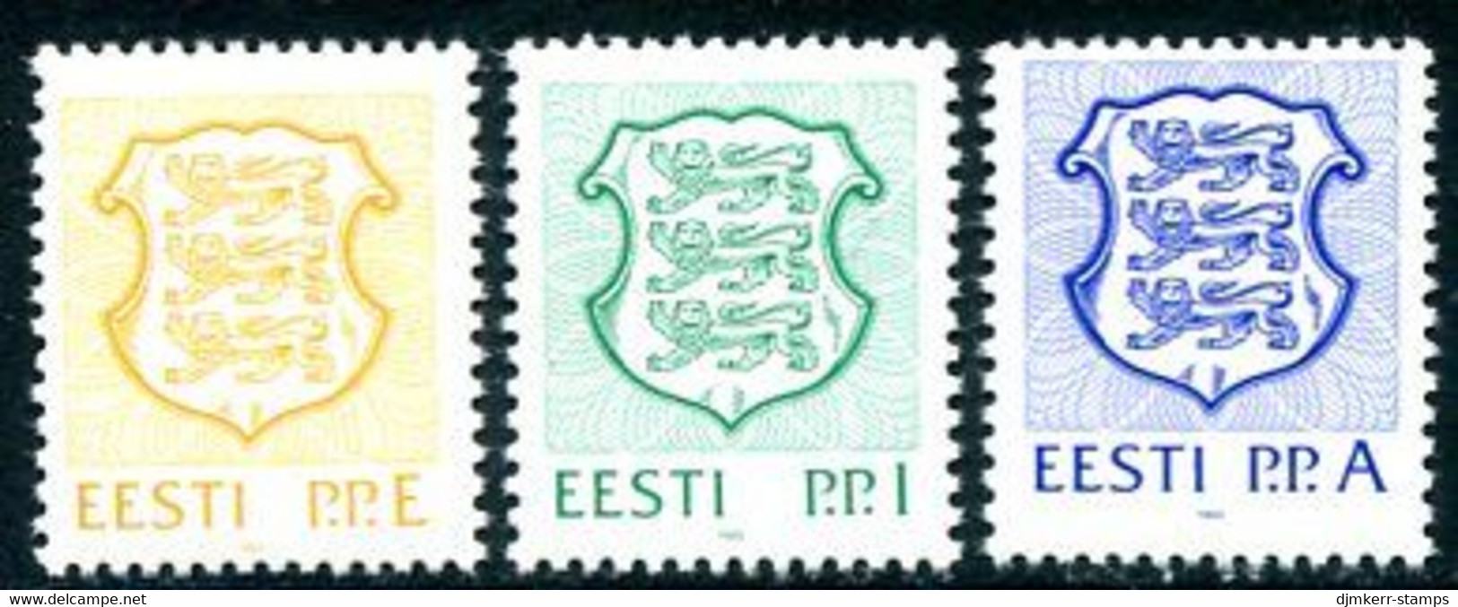 ESTONIA 1992 Arms Definitive Rates E,I, A Changed Colours  MNH / **.  Michel 183-85 - Estonia