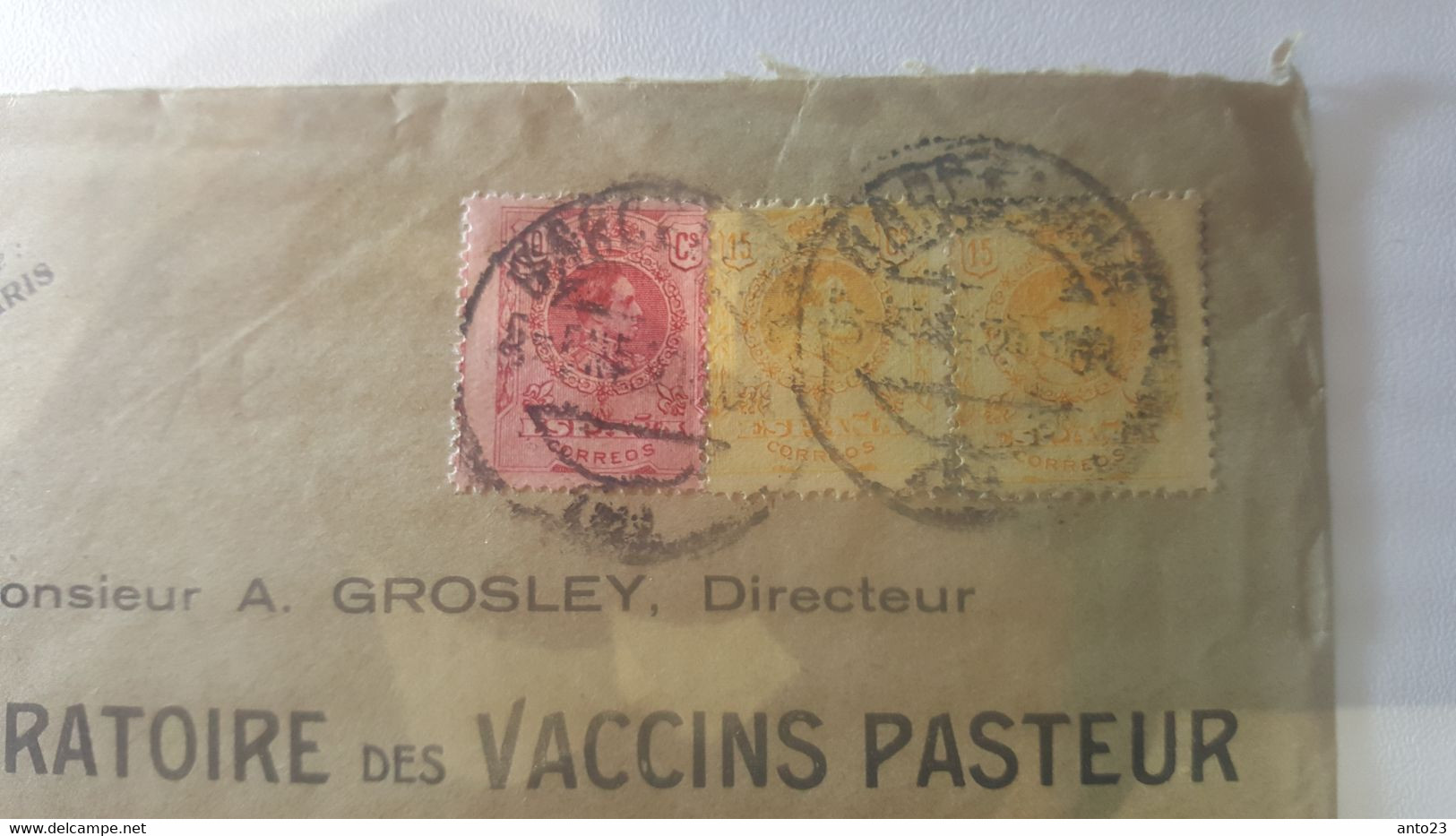 LETTRE ESPAGNE BARCELONE   15/1/1921 POUR PARIS FRANCE LABORATOIRE VACCINS PASTEUR Virus - Pharmacy