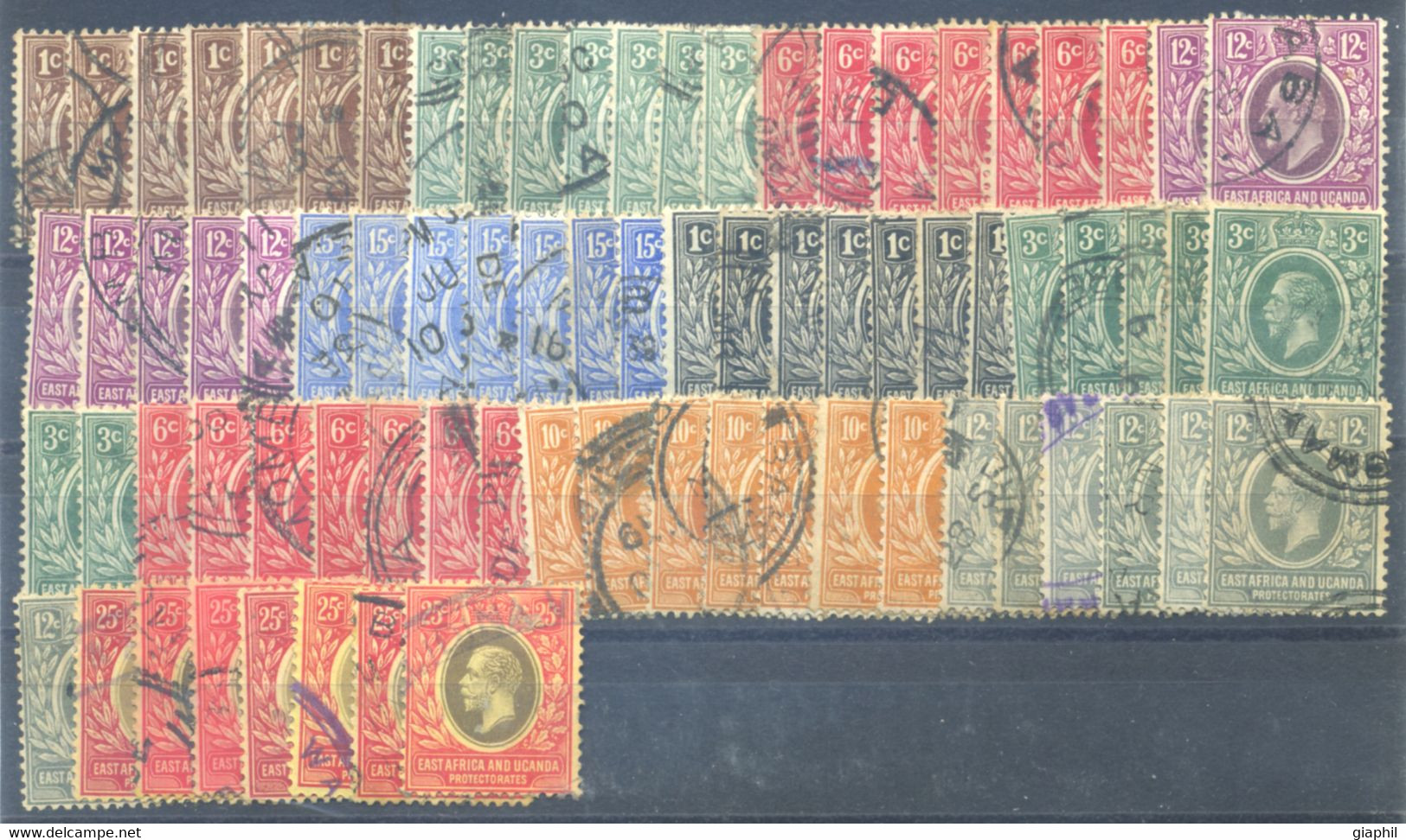 EAST AFRICA AND UGANDA 1907-21 77 (11x7) USED STAMPS OFFER! - Protectorats D'Afrique Orientale Et D'Ouganda