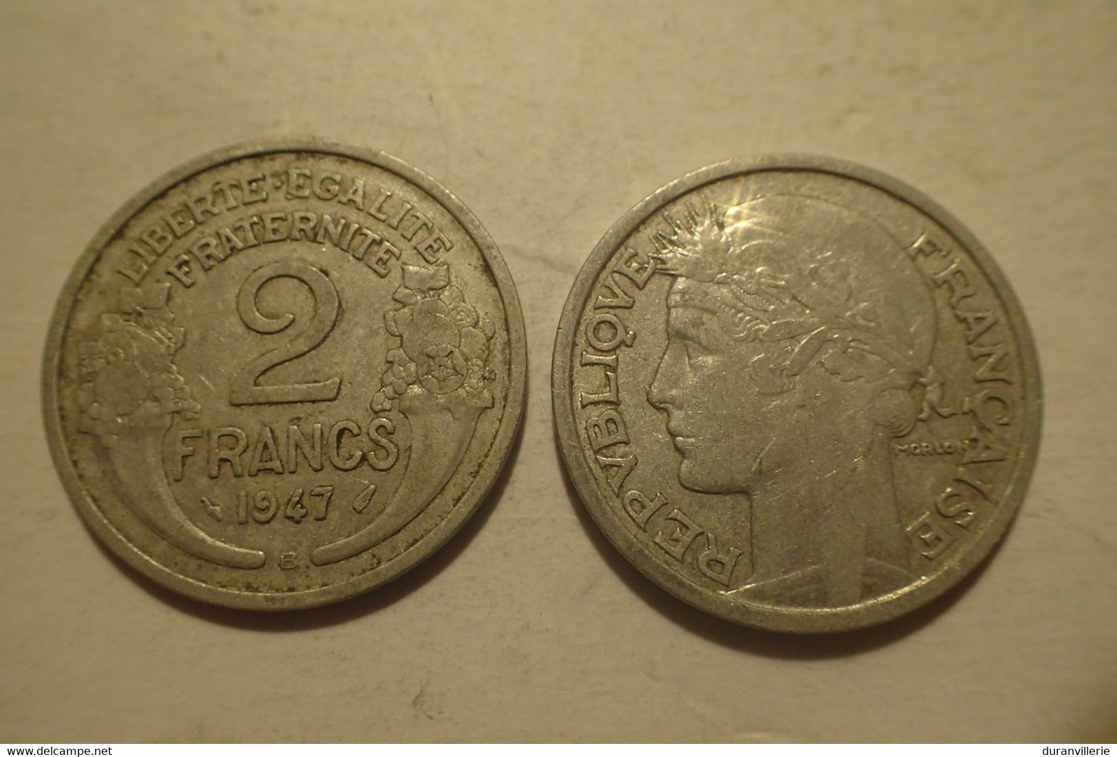 1947 - France - 2 FRANCS, (B), Morlon, IVè République, Aluminium, KM 886 - 2 Francs