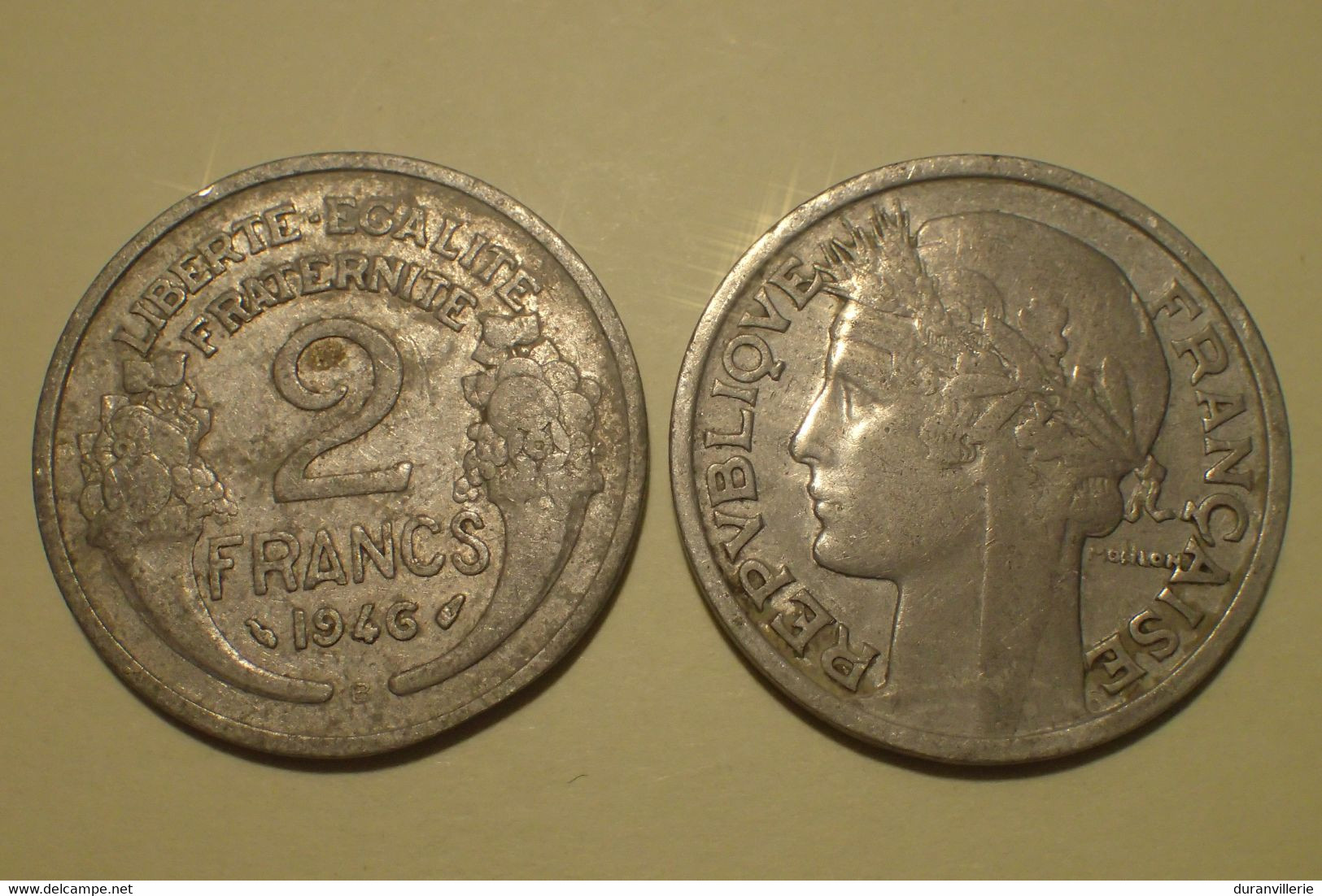 1946 - France - 2 FRANCS, B Morlon, Aluminium, Gouvt Provisoire, KM 886 - 2 Francs