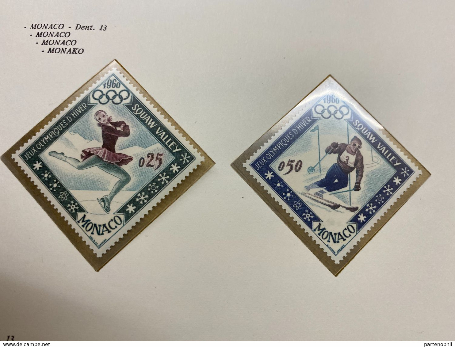 Monaco - Squaw Valley 1960 - Winter Olimpic Games / Sports / Giochi Olimpici - Set MNH - Invierno 1960: Squaw Valley