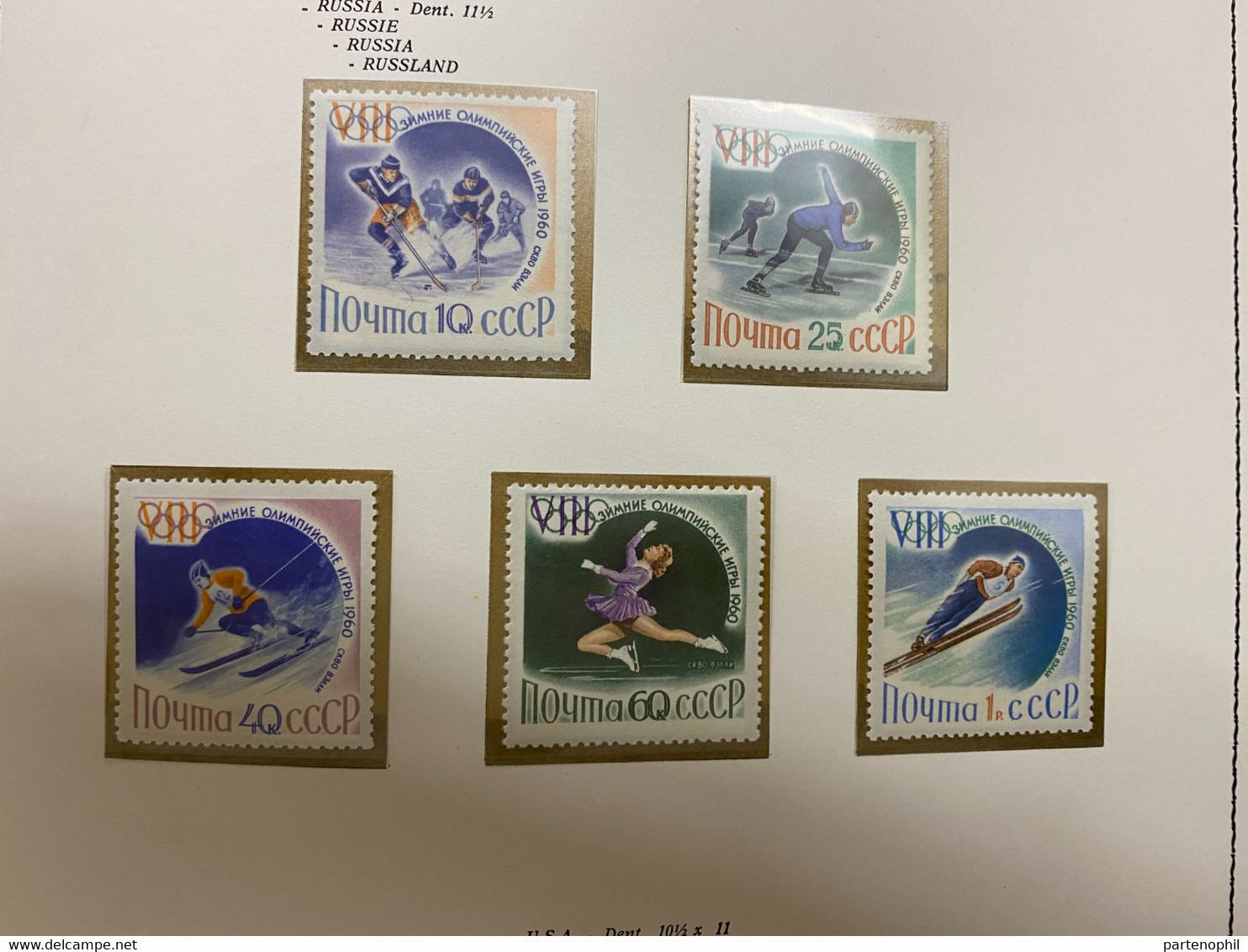 Russia - Squaw Valley 1960 - Winter Olimpic Games / Sports / Giochi Olimpici - Set MNH - Invierno 1960: Squaw Valley