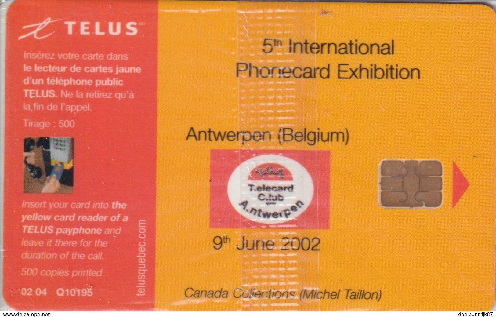 5th International Phonecard Exhibition 2002 Mint With Hymen - Canada