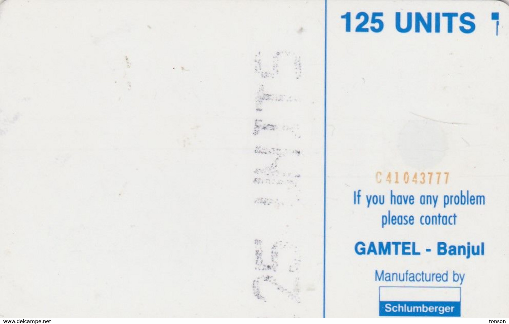 Gambia, GAM-06A, 125 Units, Logo - Blue (Matt - Red CN), SN : C41043777, 2 Scans - Gambia
