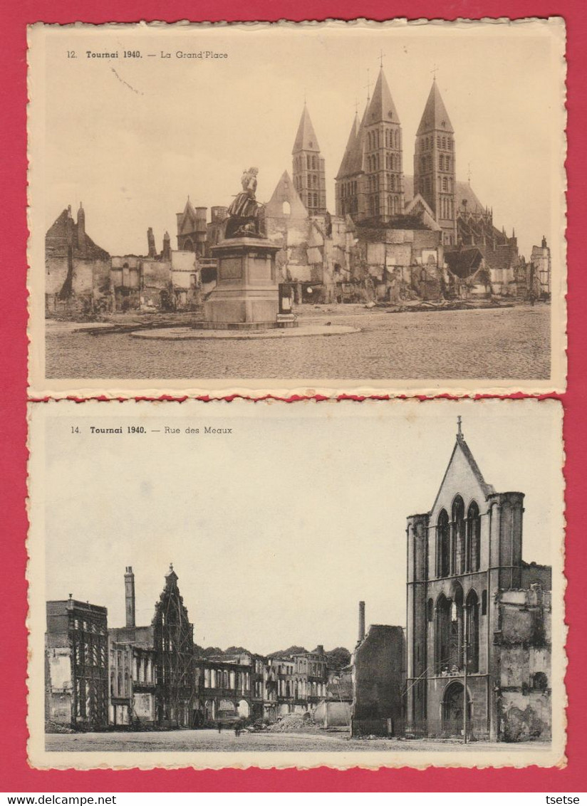 Tournai 1940 ... Destructions , Bombardement - 4 Cartes Postales - Tournai