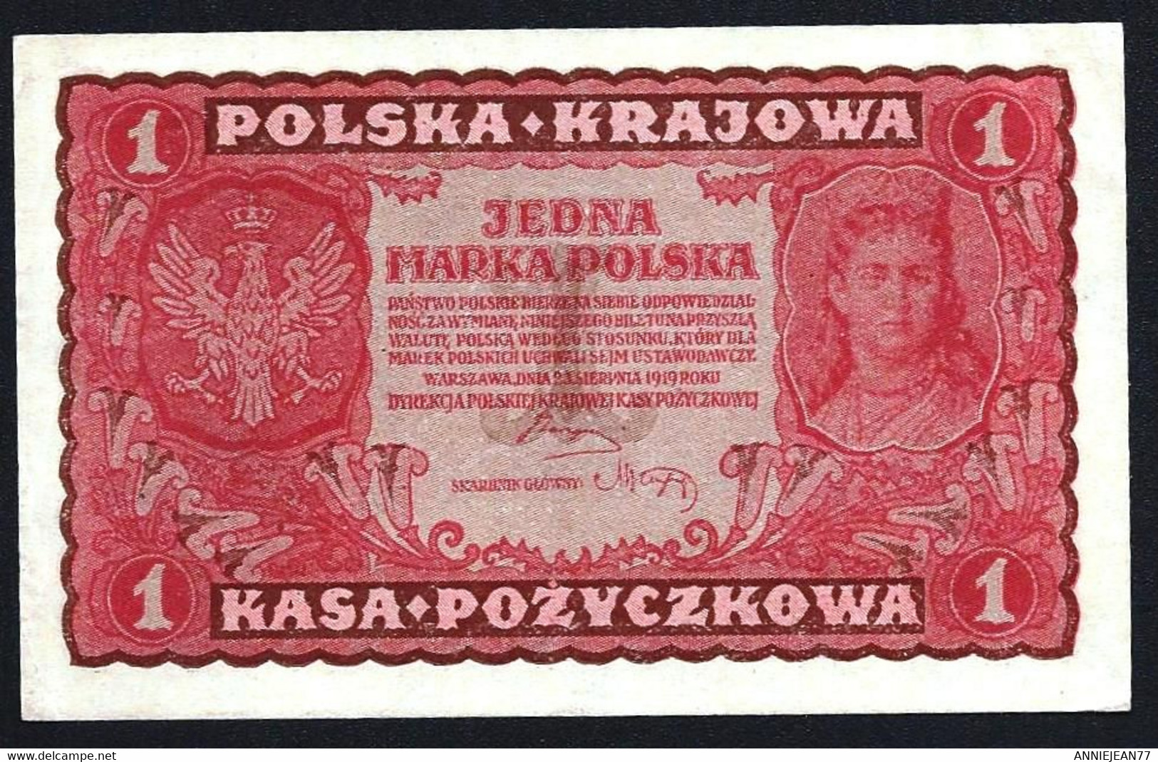 POLOGNE - 1 MARKA 1919 - UNC - Poland