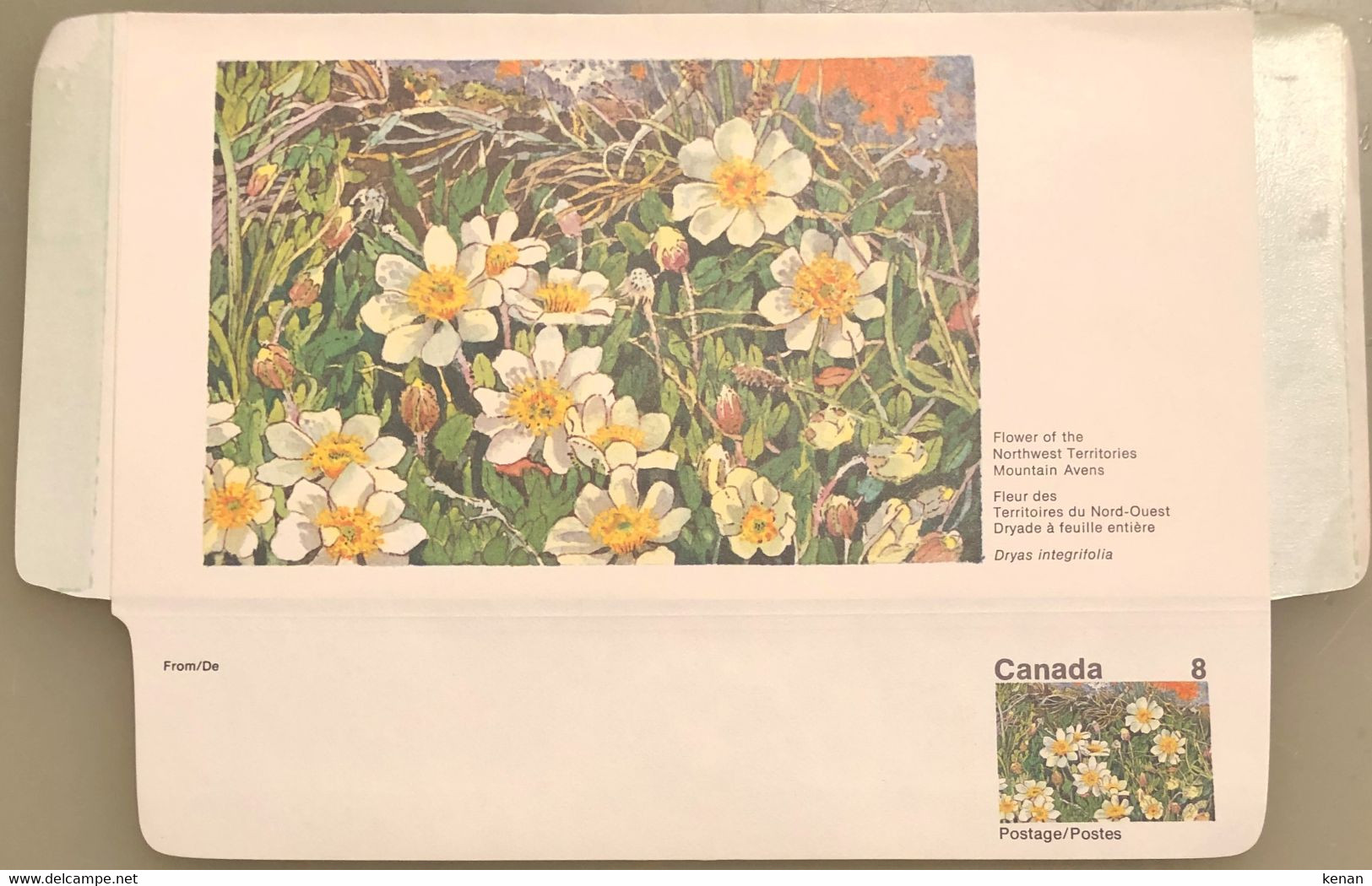 Canada Stationery Aerogramme Flower Of Northwest Territories Mountain Avens- Unused - Otros & Sin Clasificación