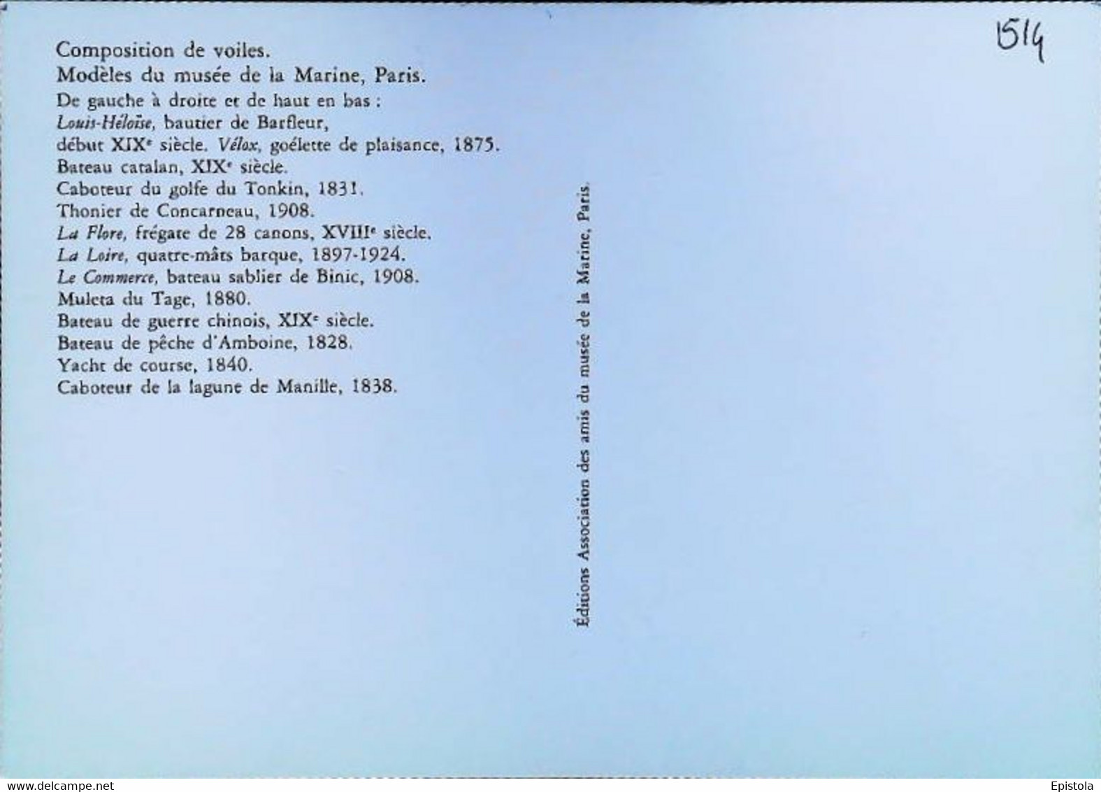 ►  Carte Postale   Composition De Voiles Musée Marine PARIS VOILIERS Sailboats - Bâteaux