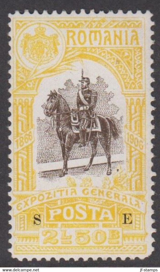 1906. ROMANIA. EXPOZITIA GENERALA 2 L. 50 B Overprinted S E. Only 1200 Issued. Hinged... () - JF411476 - Service